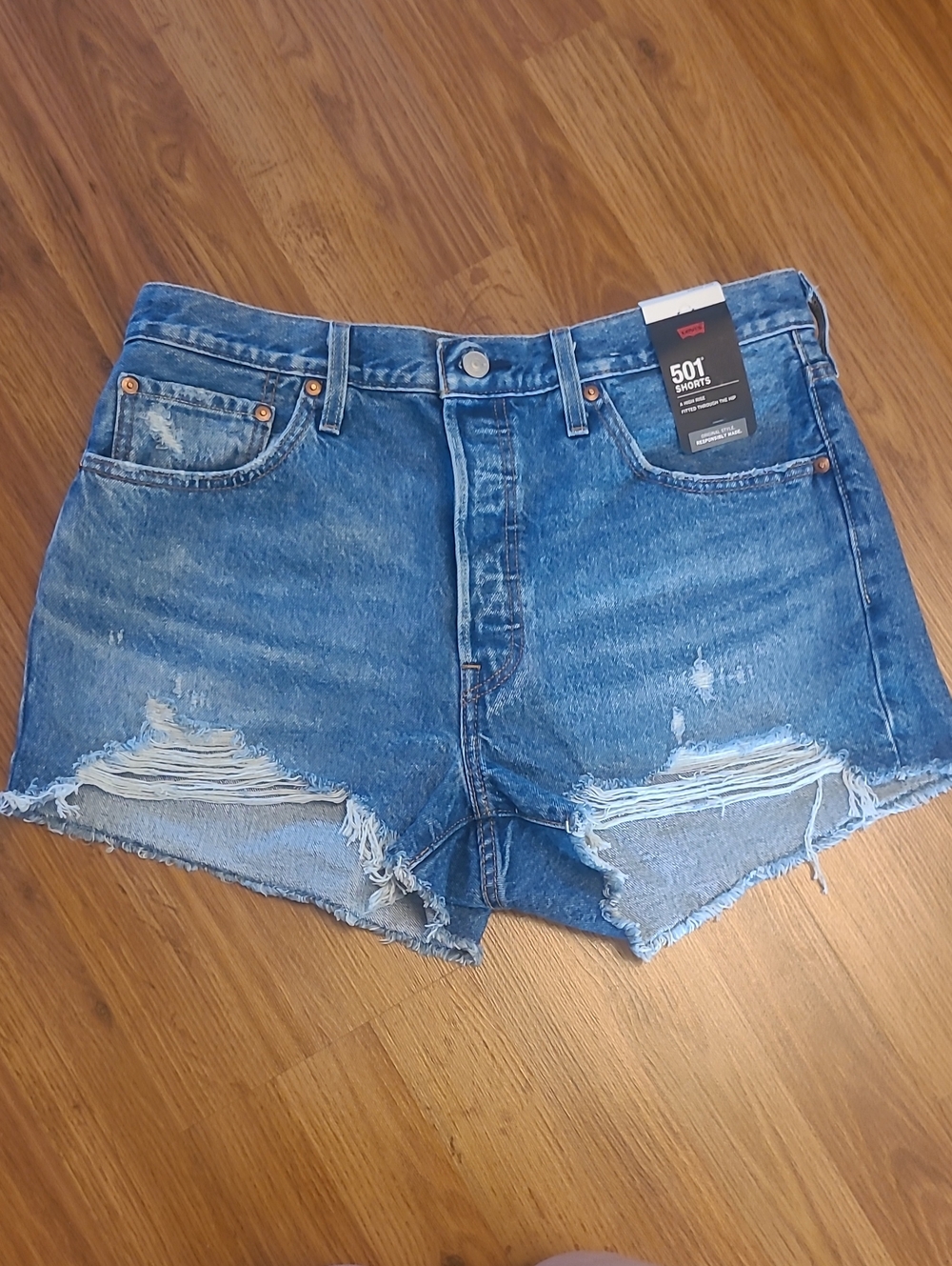 Levi's 501 Cutoff Distressed Denim Shorts